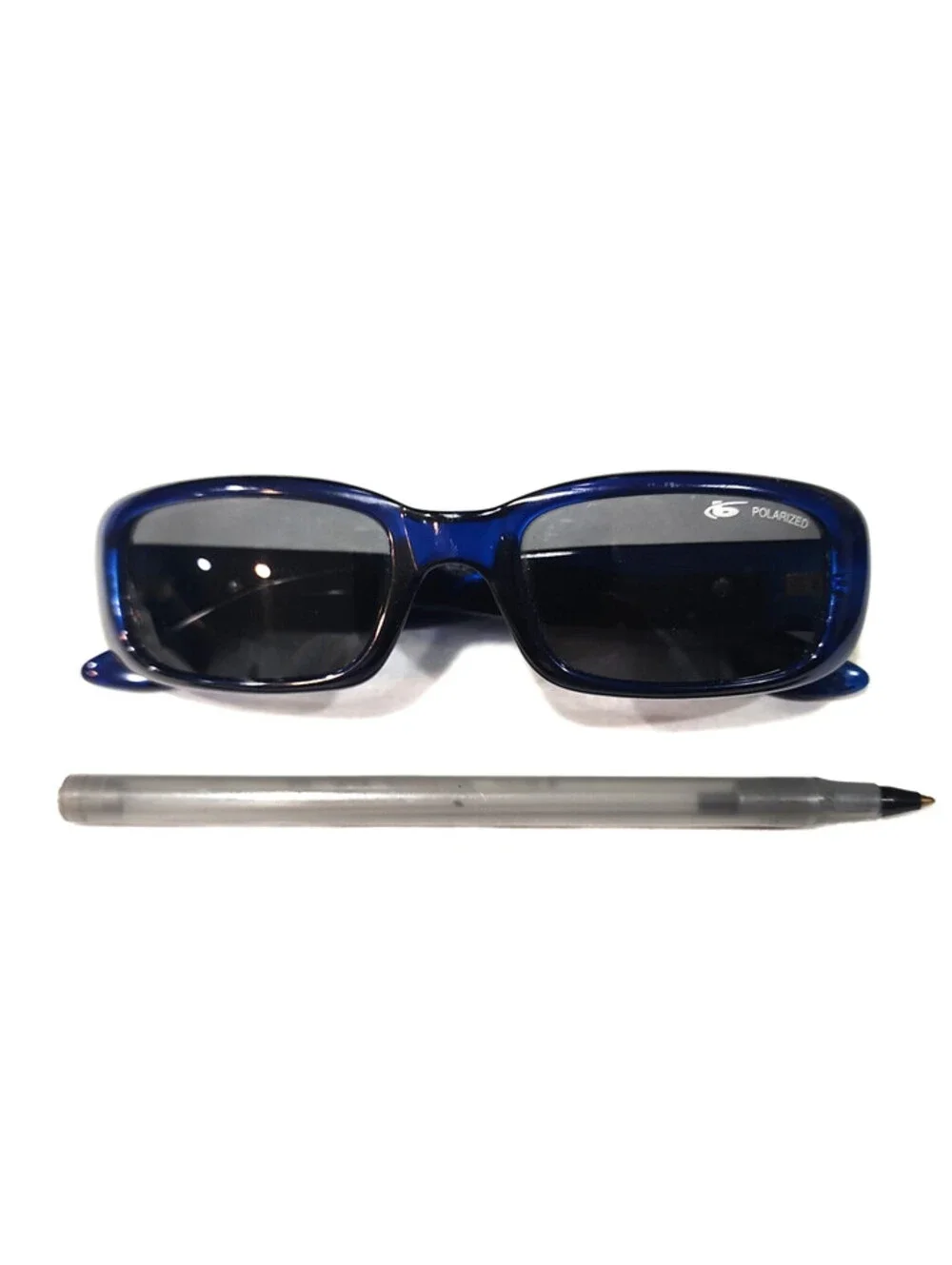 Bolle Small Blue Rectangle Polarized Gray Sunglasses